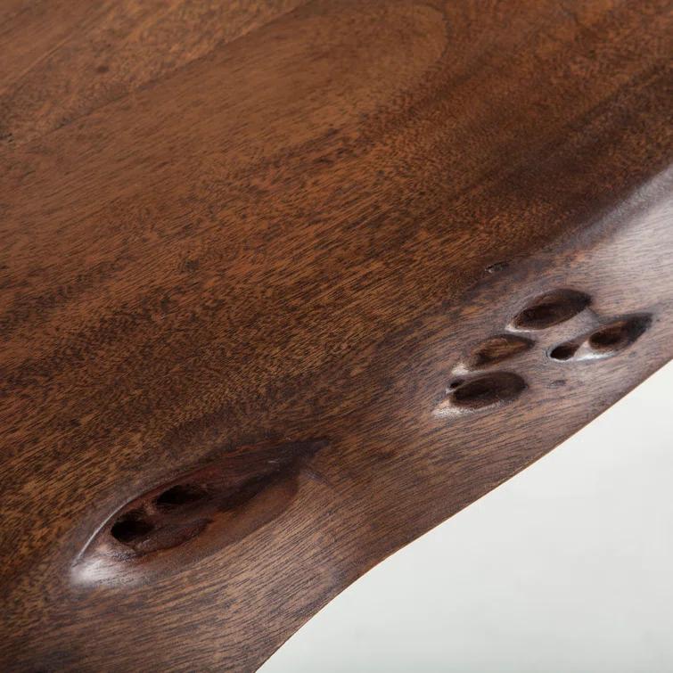 Nottingham Acacia Walnut Console Table with Distressed Metal Base