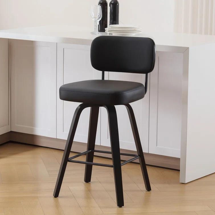 Logreira Swivel Upholstered Counter & Bar Height Stool (Set of 2)
