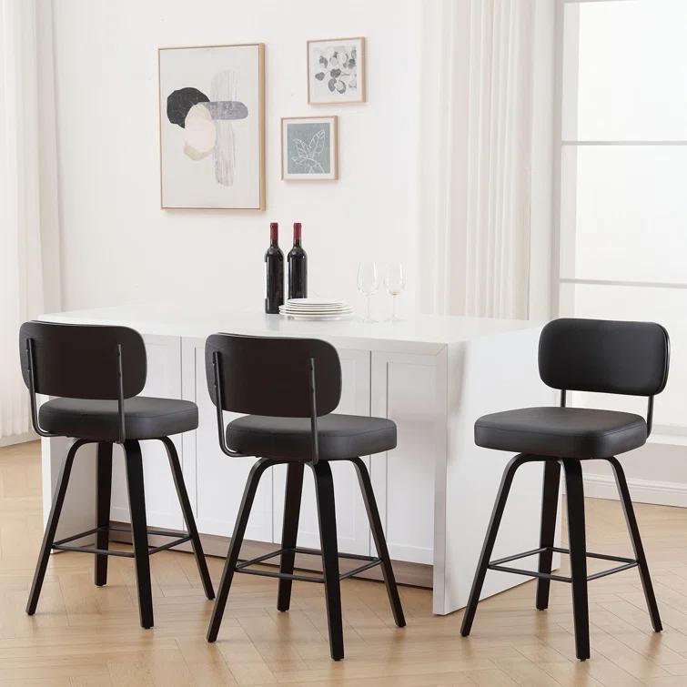 Logreira Swivel Upholstered Counter & Bar Height Stool (Set of 2)