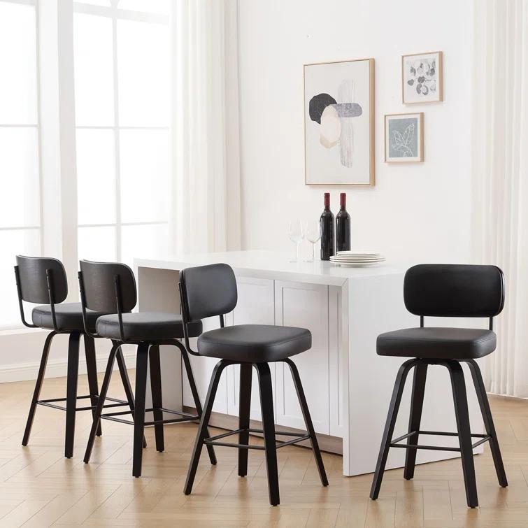 Logreira Swivel Upholstered Counter & Bar Height Stool (Set of 2)