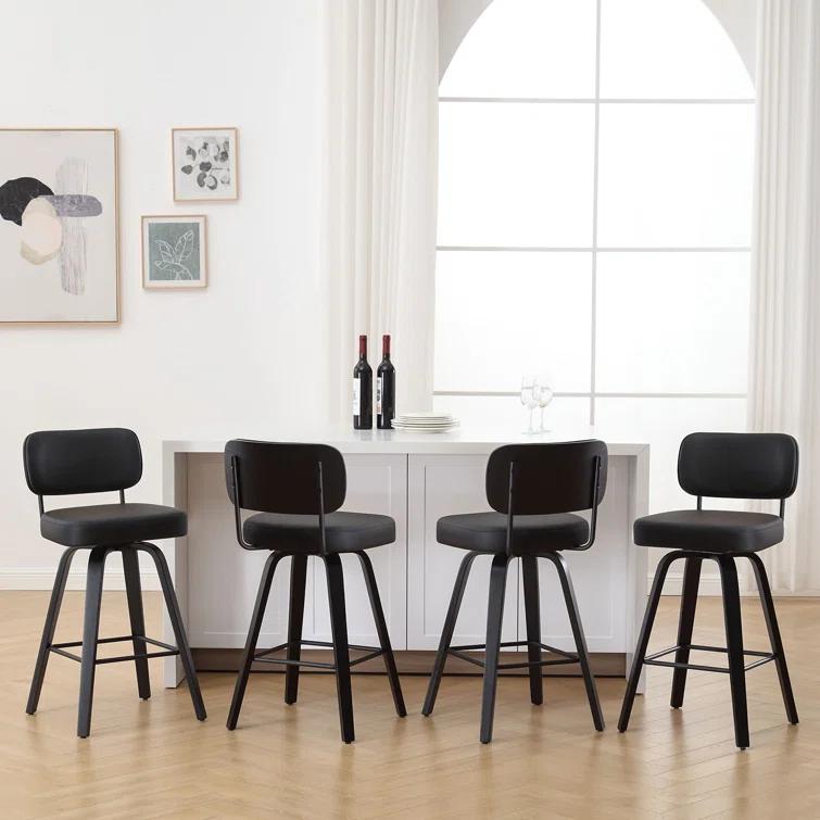 Logreira Swivel Upholstered Counter & Bar Height Stool (Set of 2)