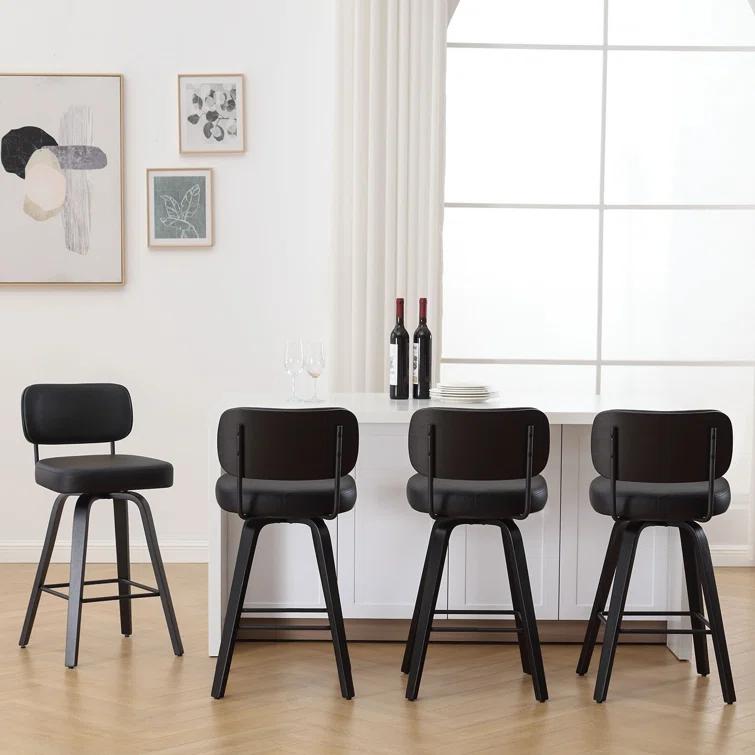 Logreira Swivel Upholstered Counter & Bar Height Stool (Set of 2)