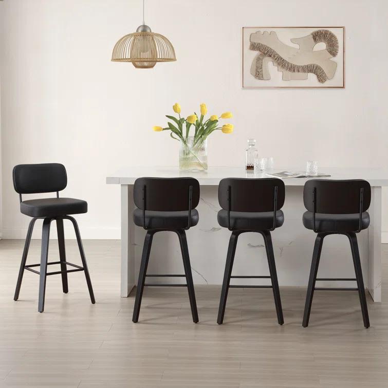 Logreira Swivel Upholstered Counter & Bar Height Stool (Set of 2)