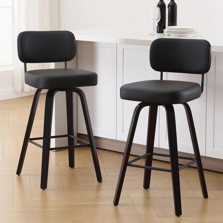 Logreira Swivel Upholstered Counter & Bar Height Stool (Set of 2)