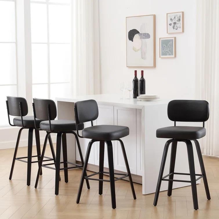 Logreira Swivel Upholstered Counter & Bar Height Stool (Set of 2)