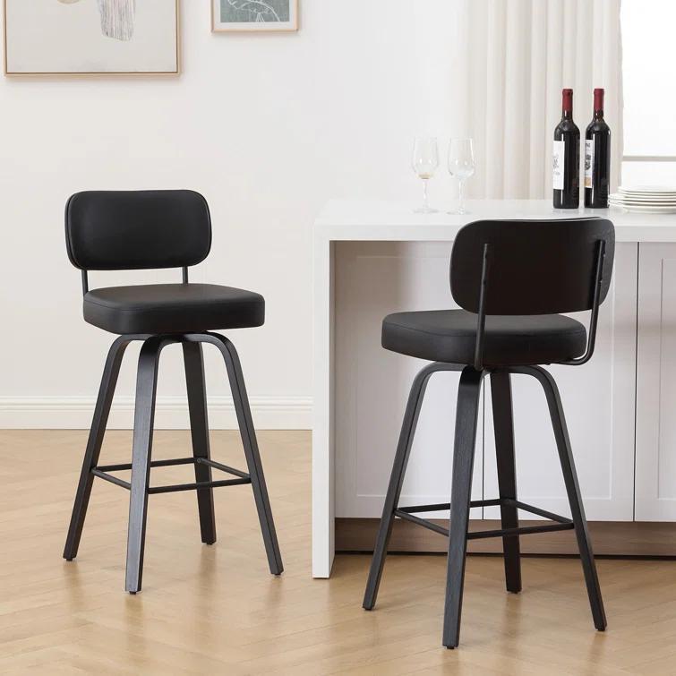 Logreira Swivel Upholstered Counter & Bar Height Stool (Set of 2)