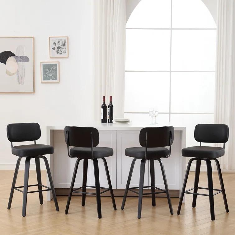 Logreira Swivel Upholstered Counter & Bar Height Stool (Set of 2)