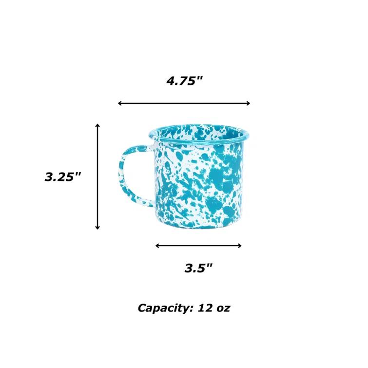 Crow Canyon Home Crow Canyon Enamelware Splatter 12 oz Mugs (Set of 4)