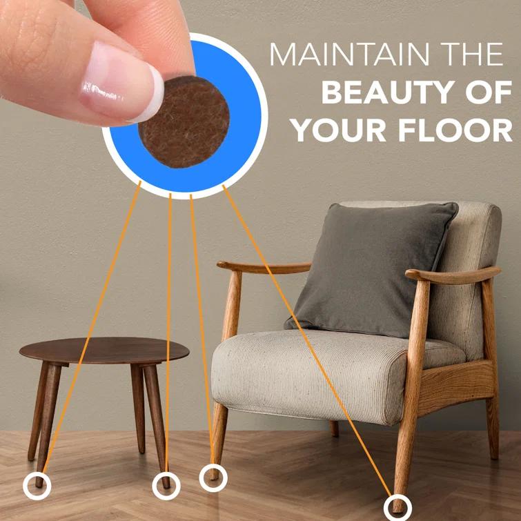 45 Pcs. Felt Furniture Pads - Protect Various Floors Including Hardwood, Laminate, Tile, and Vinyl