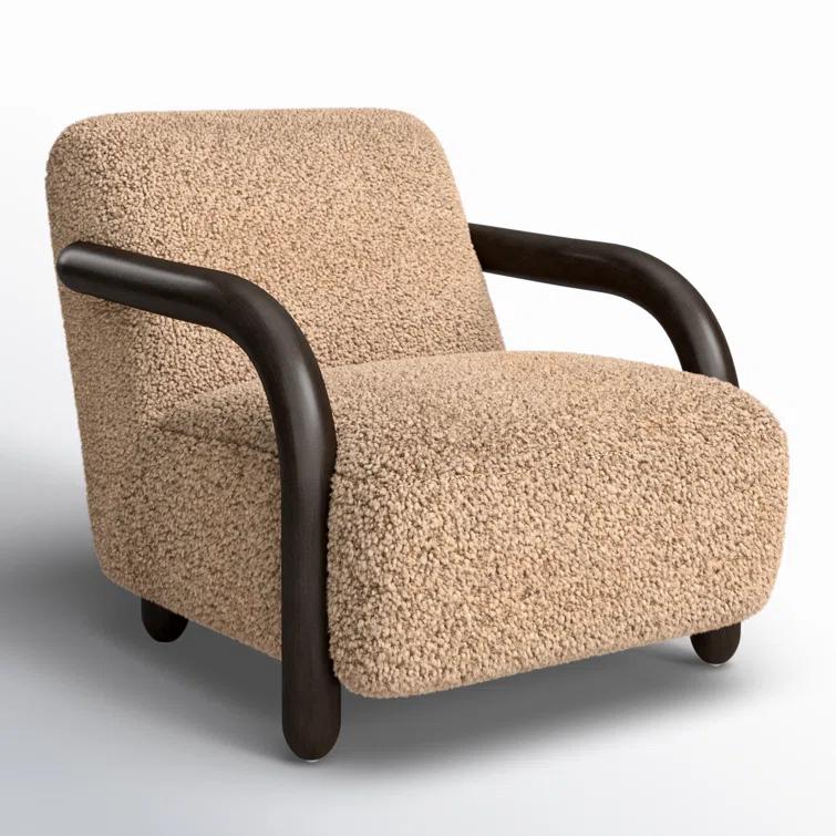 Aniston Burnt Birch and Andes Toast Midcentury Modern Chair