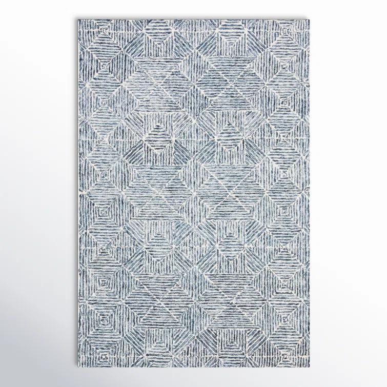 SAFAVIEH Abstract Brock Geometric Area Rug, Blue/Ivory, 4' x 6'