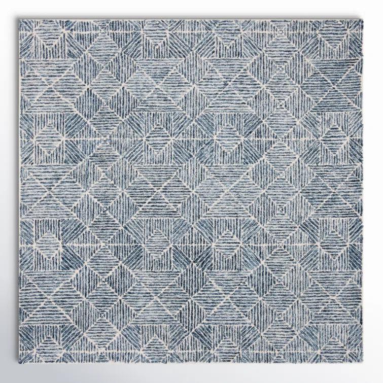 Abstract ABT763 Handmade Indoor Area Rug - Blue - 6'x6' - Safavieh
