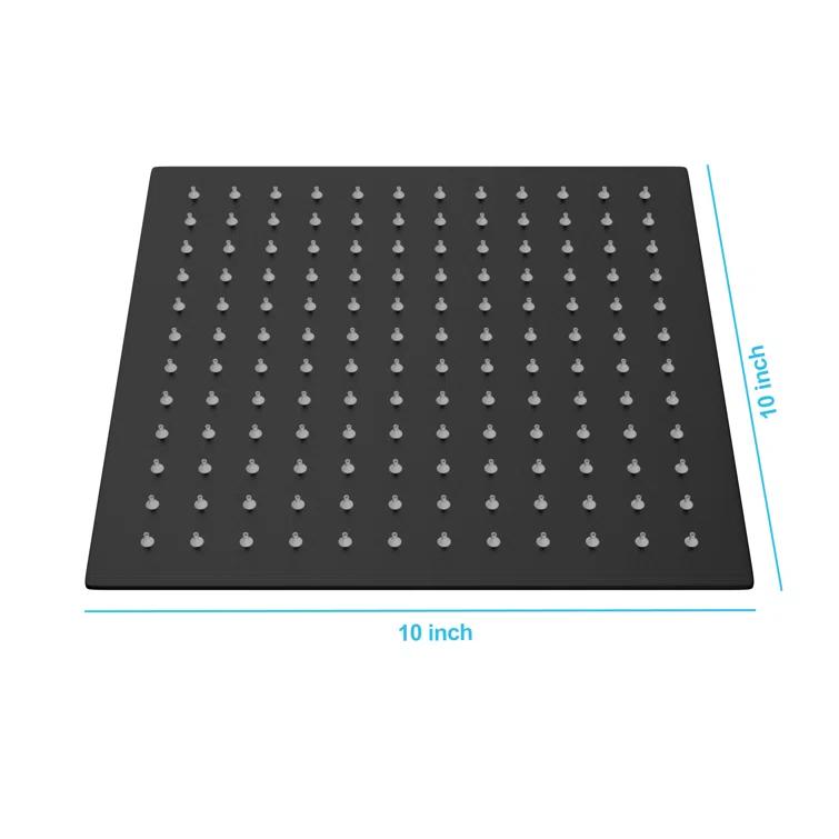 GhomeG GHGHS10B 10 Inch Stainless Steel Shower Head, Square
