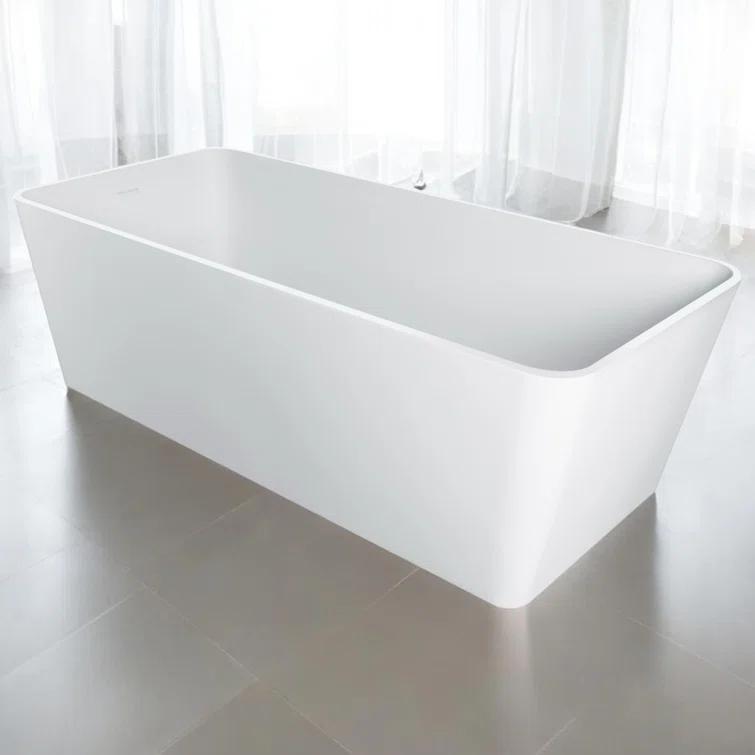 67'' X 31.5'' Freestanding Soaking Solid Surface Stone Resin Bathtub
