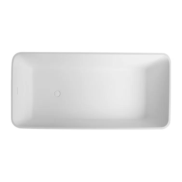 67'' X 31.5'' Freestanding Soaking Solid Surface Stone Resin Bathtub