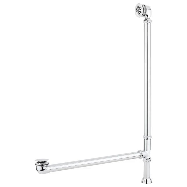Frayser 71" Cast Iron Soaking Double Slipper Pedestal Freestanding Tub with Rolled Rim and Drain Kit