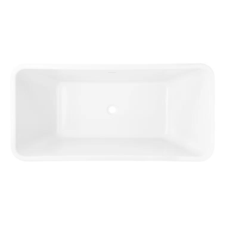 Baxter 53" Acrylic Soaking Freestanding Tub with Integrated Drain and Overflow and Foam Insulation