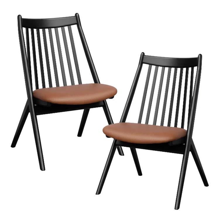 Trier Vegan Leather Spindle Dining Chair (Set of 2)