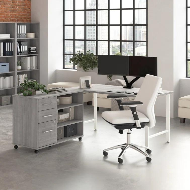 Bush Business Furniture Hustle 60W X 30D Computer Desk And Storage Cabinet With Drawers And Shelves