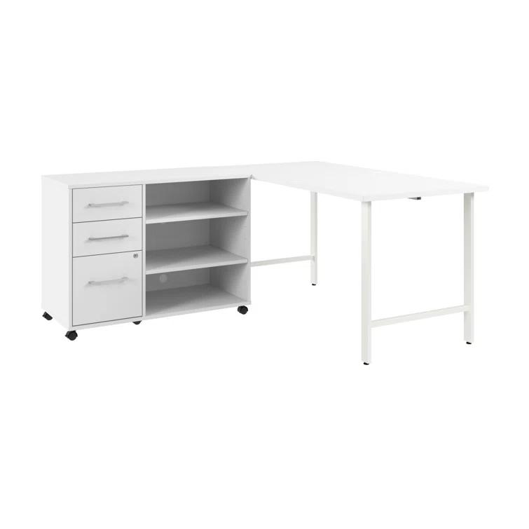 Bush Business Furniture Hustle 60W X 30D Computer Desk And Storage Cabinet With Drawers And Shelves