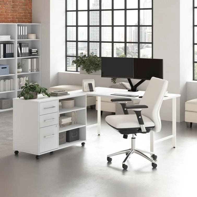 Bush Business Furniture Hustle 60W X 30D Computer Desk And Storage Cabinet With Drawers And Shelves