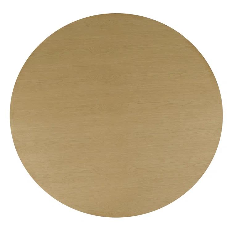 Ebern Designs Rovena Round Mid-Century Modern Fluted Pedestal Base Dining Table