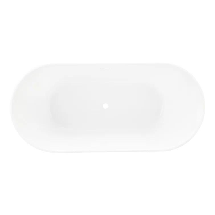 Odenwald 59" Acrylic Soaking Tub with Integrated Overflow and Drain
