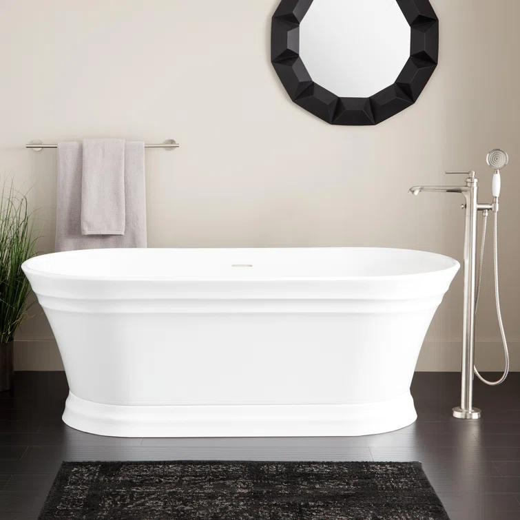 Odenwald 59" Acrylic Soaking Tub with Integrated Overflow and Drain