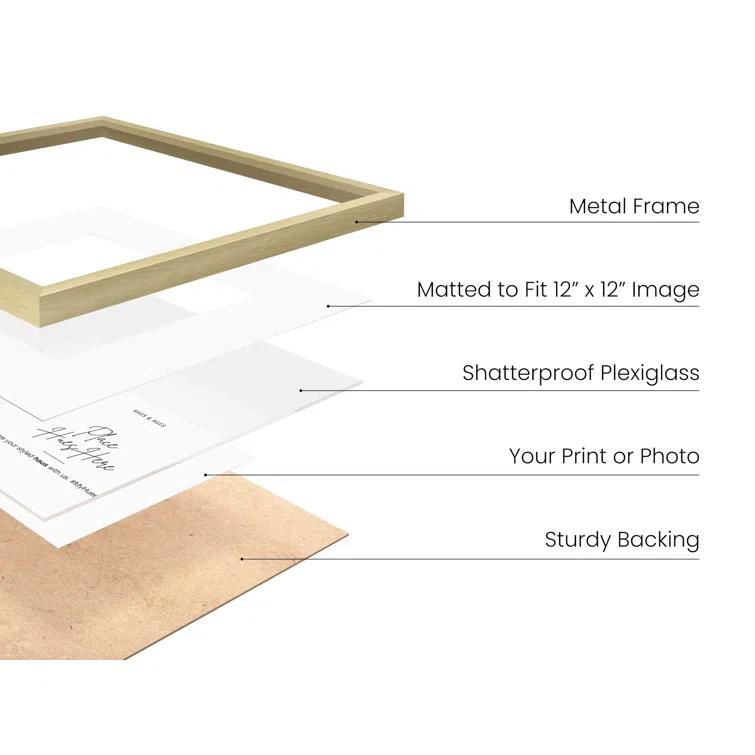 Haus and Hues Matted Square Metal Picture Frames (Set of 3) (Set of 3)