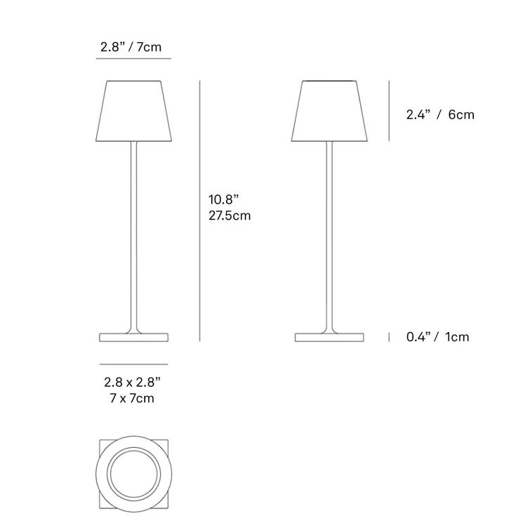 Dark Grey Cordless Touch LED Table Lamp