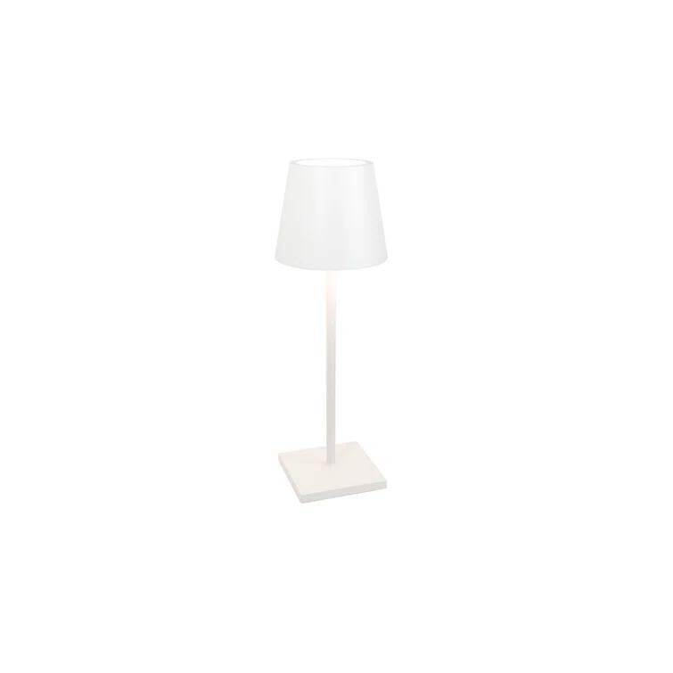 Poldina Pro White Metal Table Lamp by Zafferano America 15"