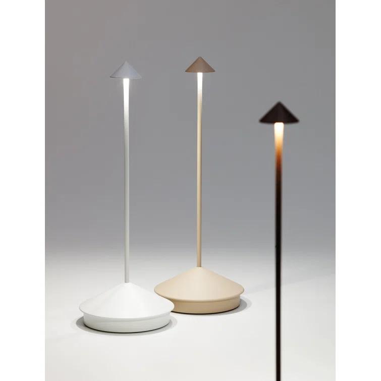 Zafferano Pina 11.4" 1-Light Portable Table Lamp Dimmable White with Polycarbonate Shade