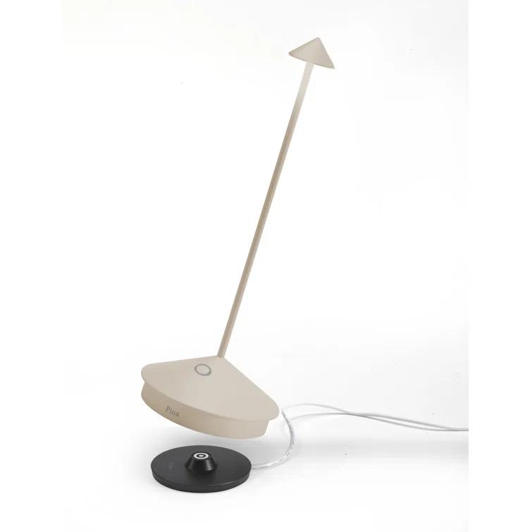 Pina Pro Sand Brown Metal Table Lamp by Zafferano America 11.4"