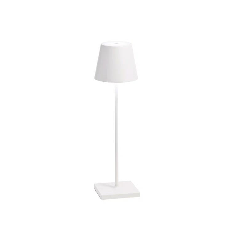 Poldina Pro White Metal Table Lamp by Zafferano America 15"