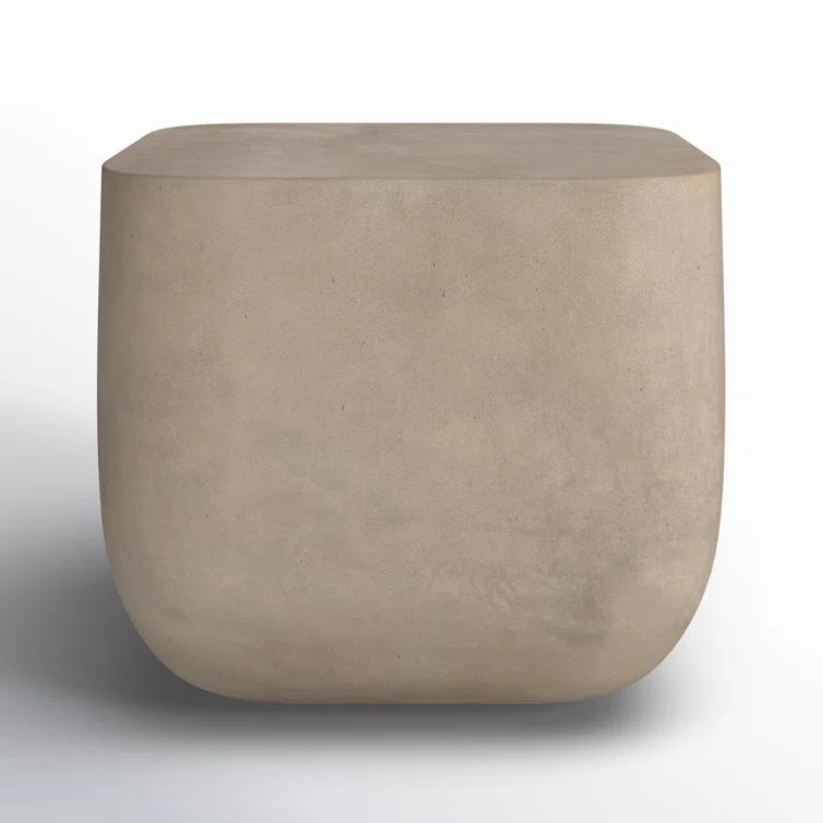 Gray Concrete Square End Table