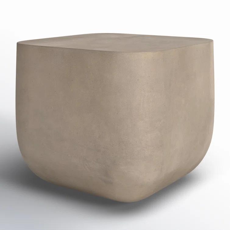 Gray Concrete Square End Table