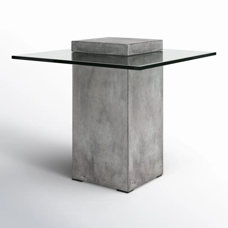 Modern Anthracite Grey 21.5'' Square Glass Nesting End Table