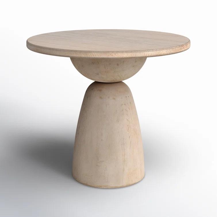 36" White Reclaimed Wood Round Dining Table