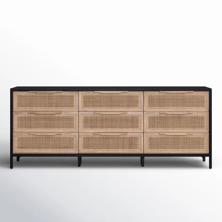 Hannah 9-Drawer Dresser - Black and Natural