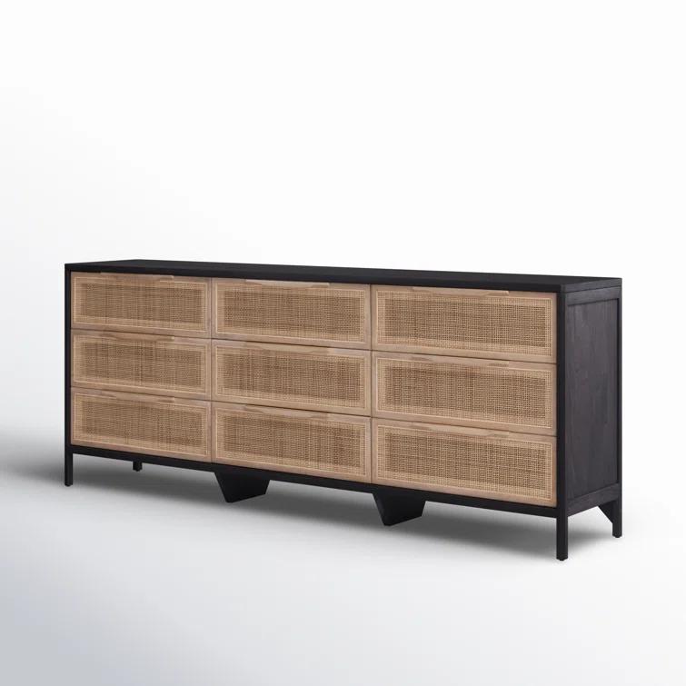 Hannah 9-Drawer Dresser - Black and Natural