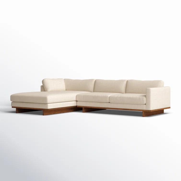 Everly Contemporary Cobblestone Cream 2-Piece Chaise Sectional