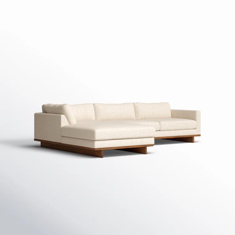 Everly Contemporary Cobblestone Cream 2-Piece Chaise Sectional