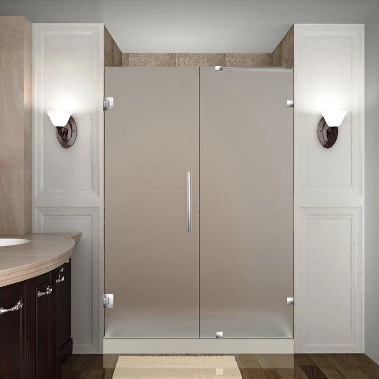 Nautis 72" H Hinged Frameless Shower Door