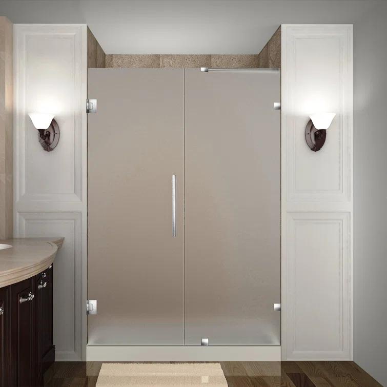 Nautis 72" H Hinged Frameless Shower Door