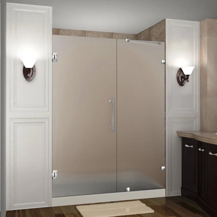 Nautis 72" H Hinged Frameless Shower Door