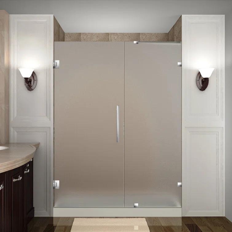 Nautis 72" H Hinged Frameless Shower Door