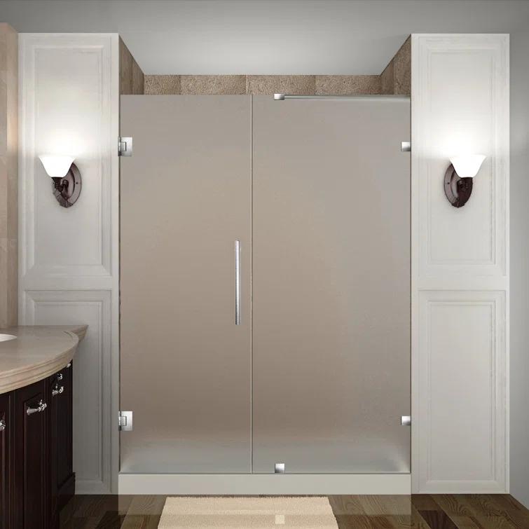 Nautis 72" H Hinged Frameless Shower Door