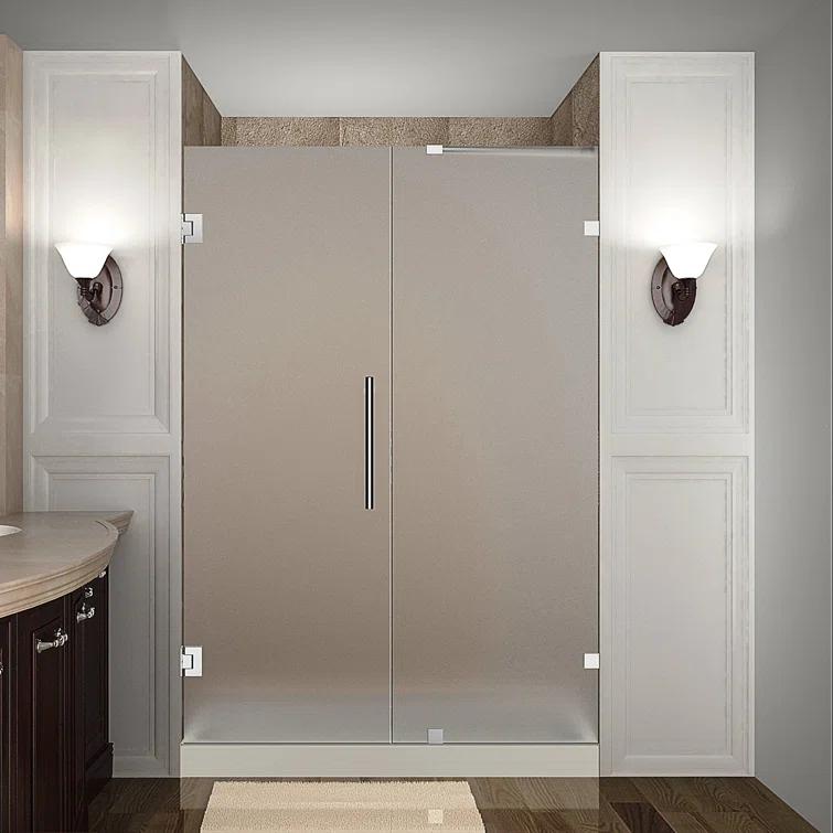 Nautis 72" H Hinged Frameless Shower Door