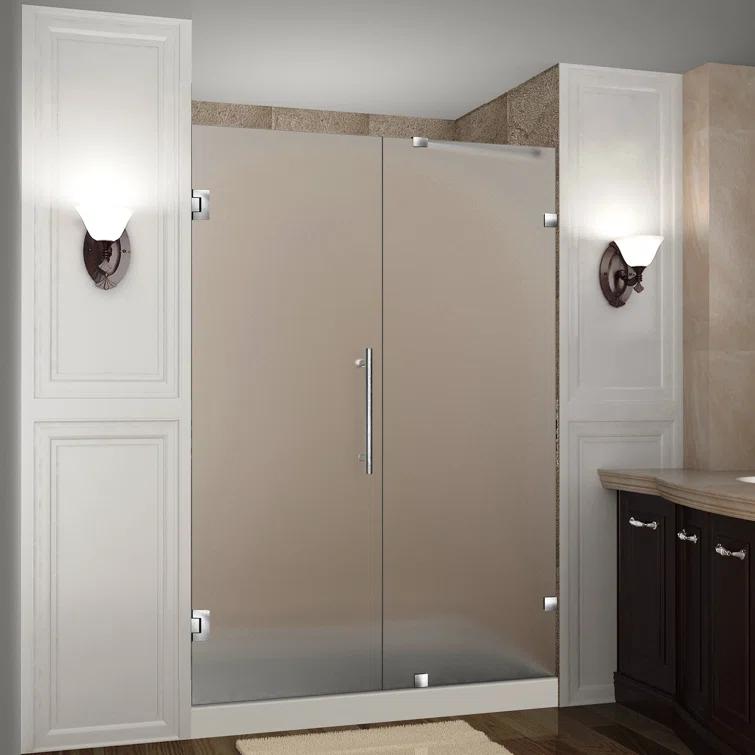 Nautis 72" H Hinged Frameless Shower Door