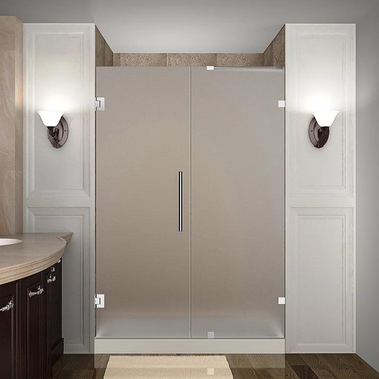 Nautis 72" H Hinged Frameless Shower Door